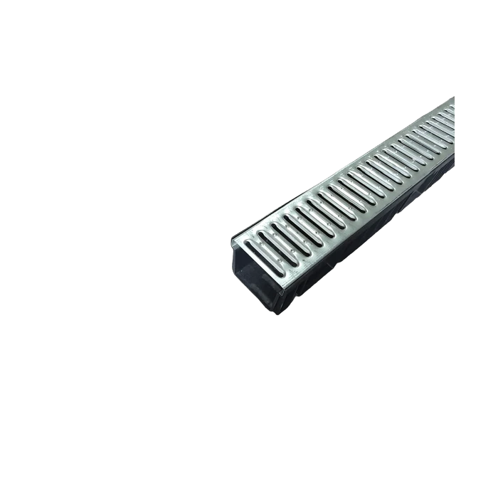 Комплект Gidrolica Light: лоток водоотводный ЛВ -10.11,5.9,6 - пластиковый с решеткой РВ -10.10,8.100 стальной оцинкованной, кл. A15 (08066)