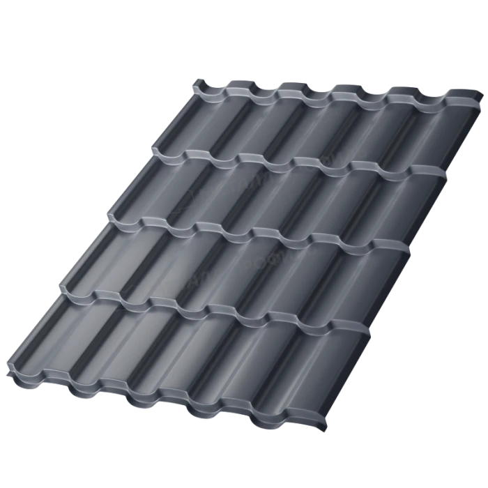 Металлочерепица Металл-Профиль Монтекристо-X 0,45 VikingMP® RAL 7024 Серый графит